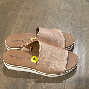 Adrienne Vittadini Sport Tan Slide Sandals